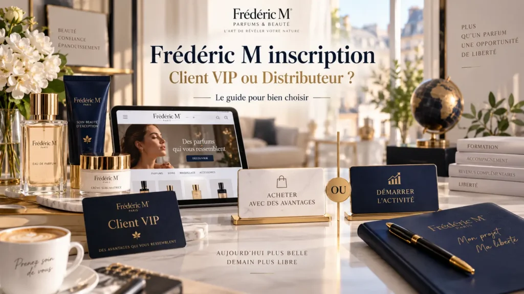 Frédéric M inscription pour choisir entre client VIP et distributeur